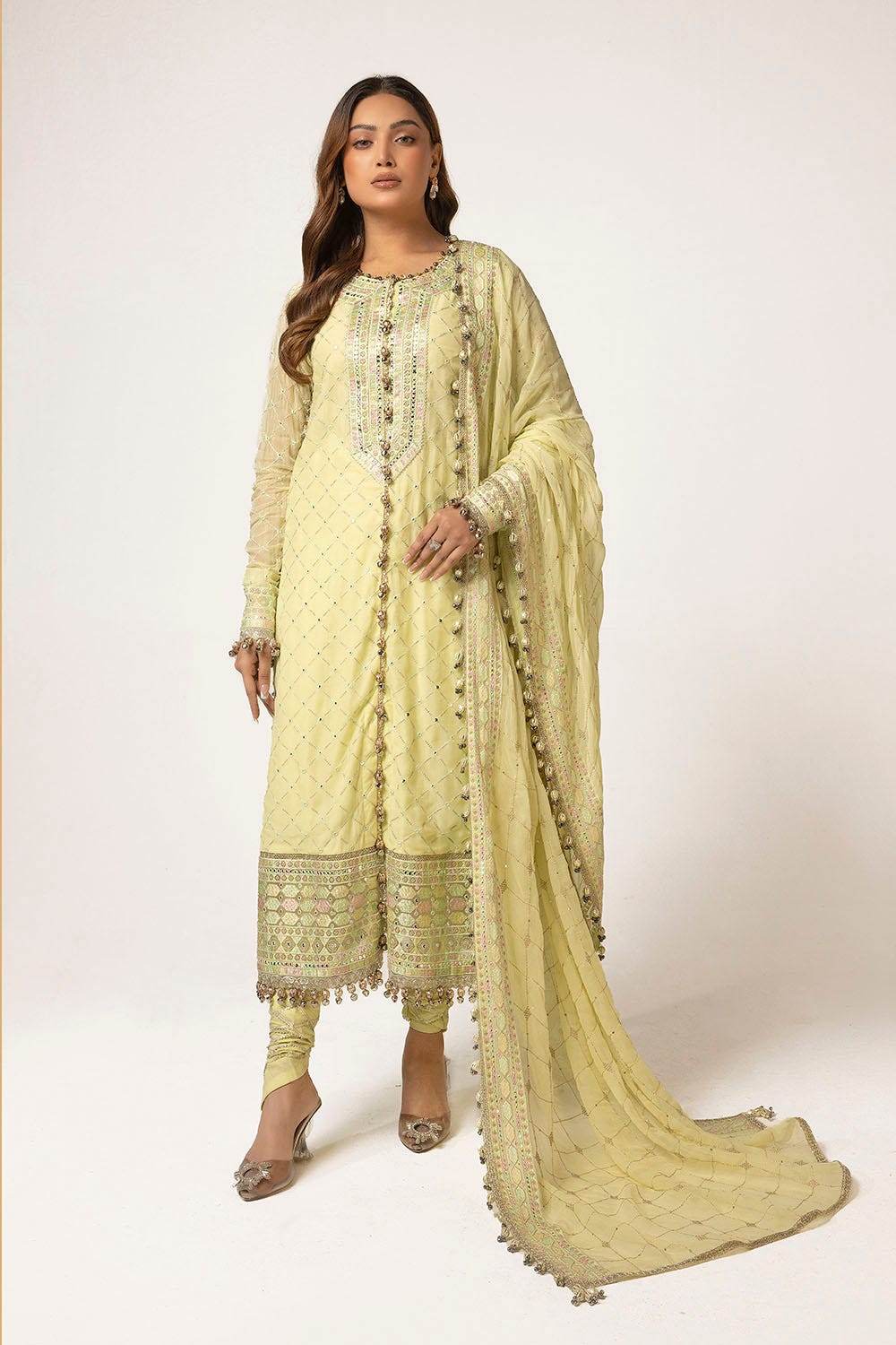 Gul Ahmed Embroidered Chiffon Unstitched 3pcs - Jotey