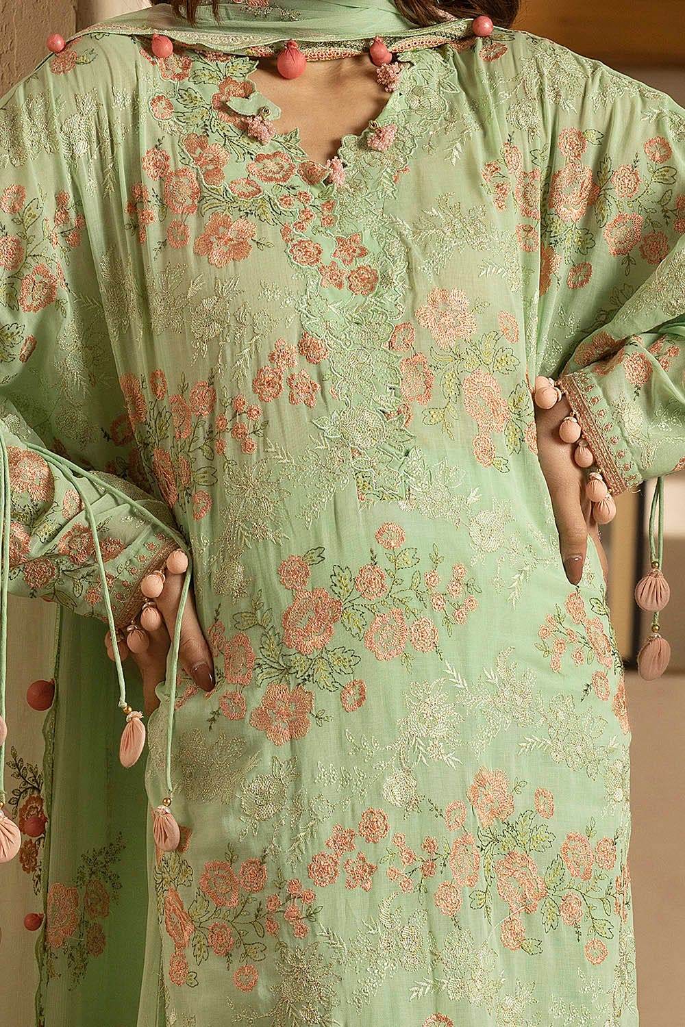Gul Ahmed Embroidered Swiss Voil Unstitched 3pcs - Jotey