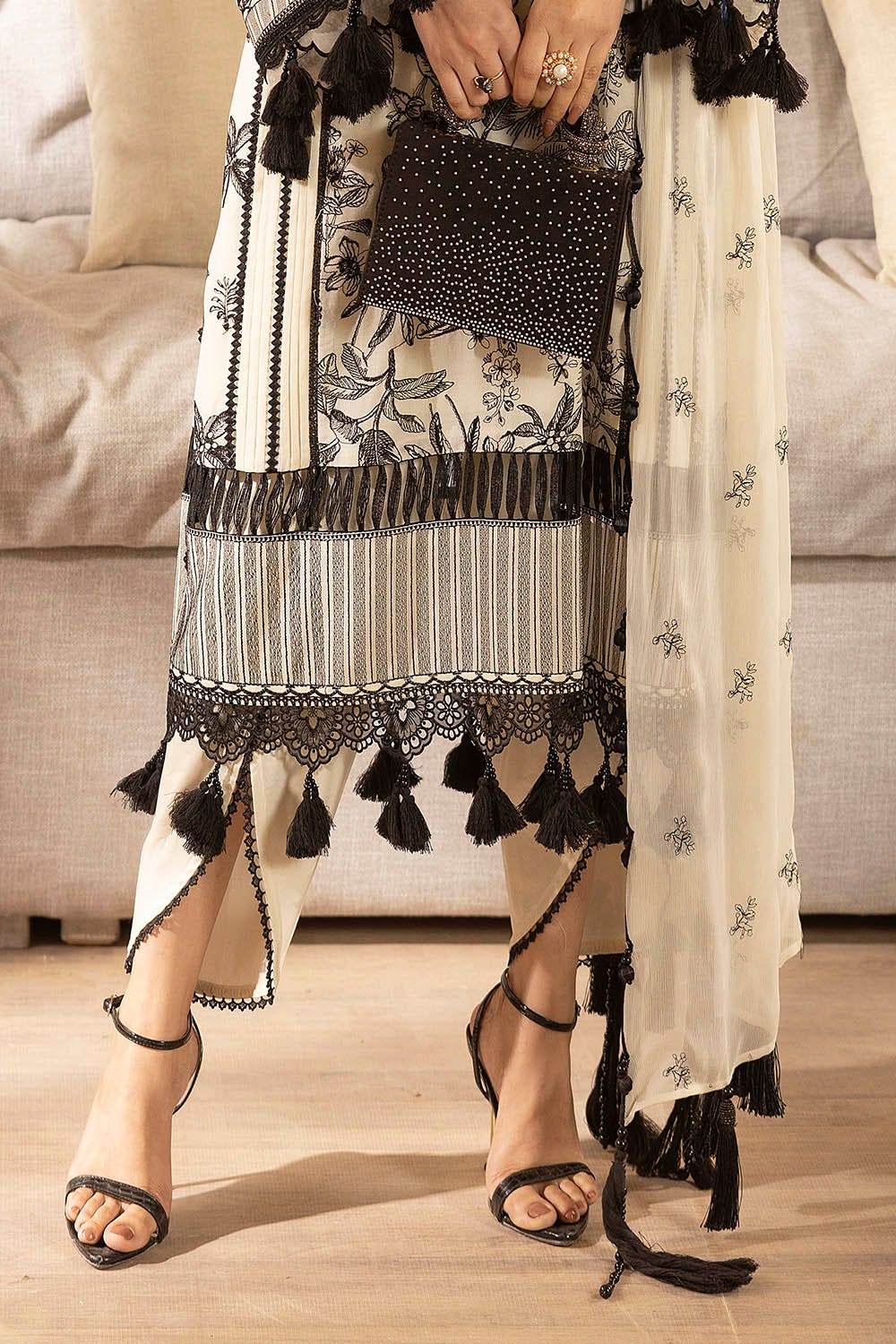 Gul Ahmed Embroidered Swiss Voil Unstitched 3pcs - Jotey