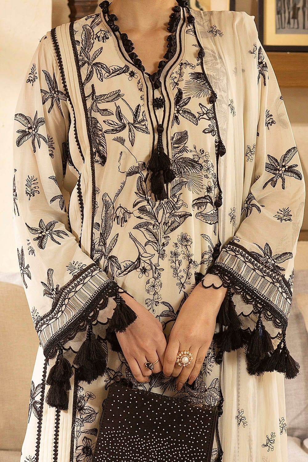 Gul Ahmed Embroidered Swiss Voil Unstitched 3pcs - Jotey