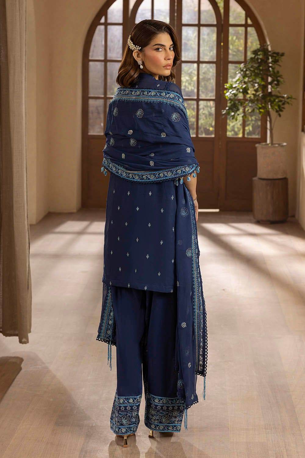 Gul Ahmed Embroidered Swiss Voil Unstitched 3pcs - Jotey