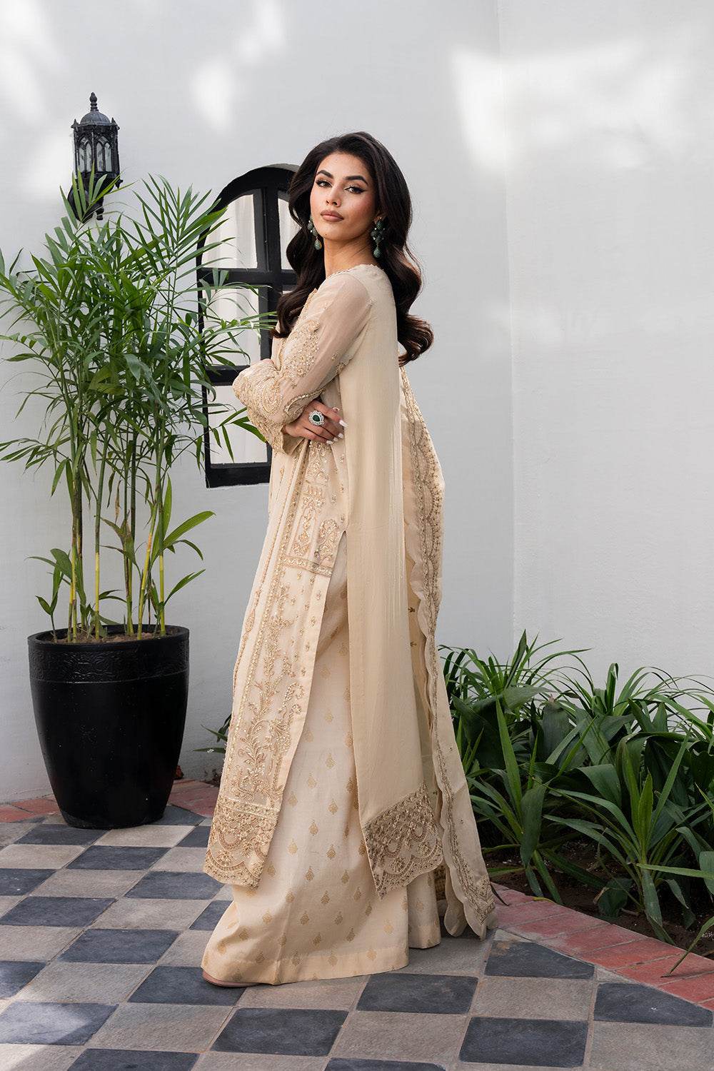Tarz by Freesia Embroirdered Chiffon Unstitched 3 Piece - Jotey