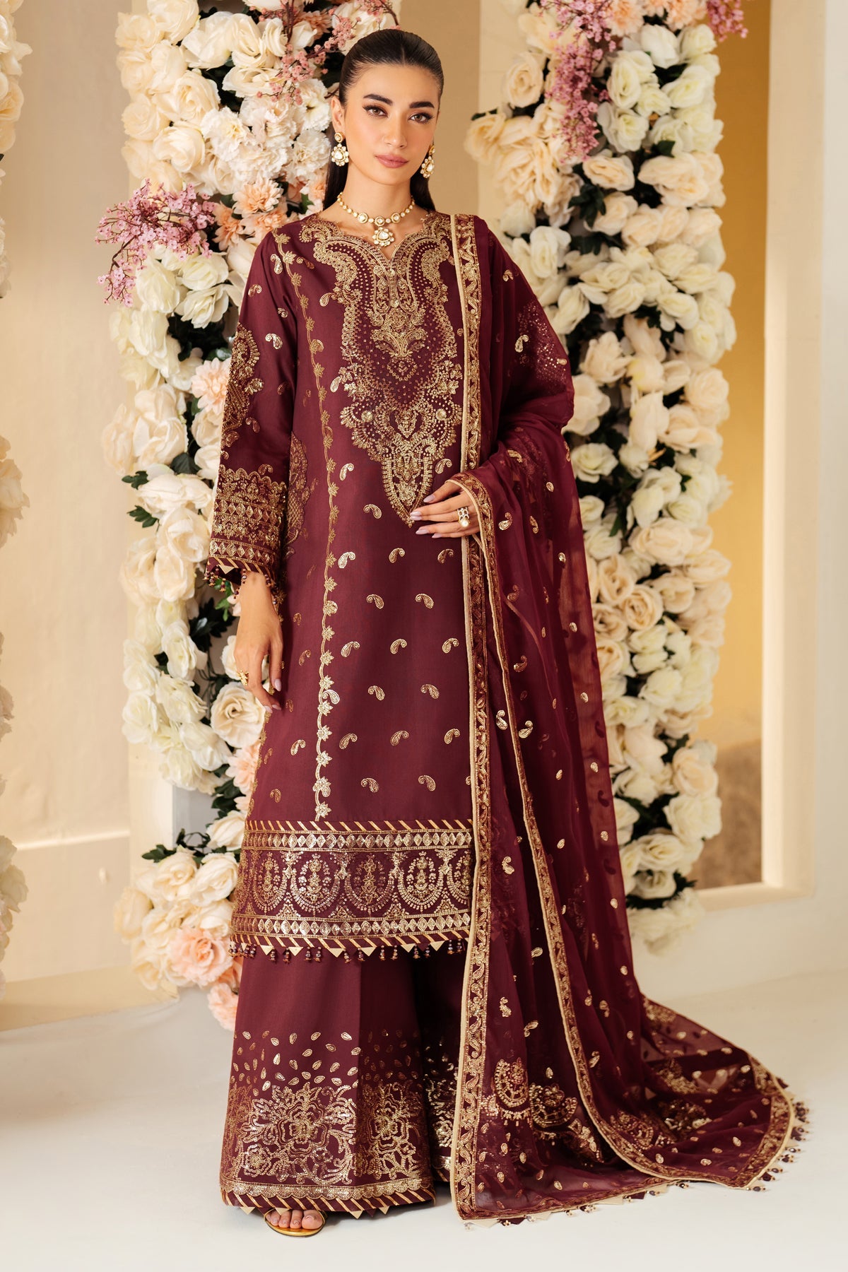 Luxe Raw Silk By Alizeh Embroidered Organza Unstitched 3pcs