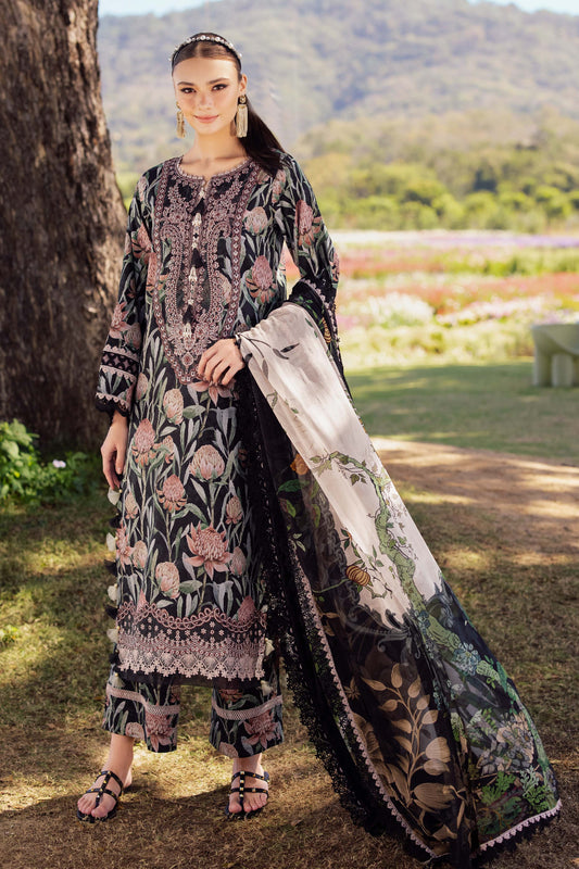 Jade Flora Embroidered Printed Lawn Unstitched 3pcs
