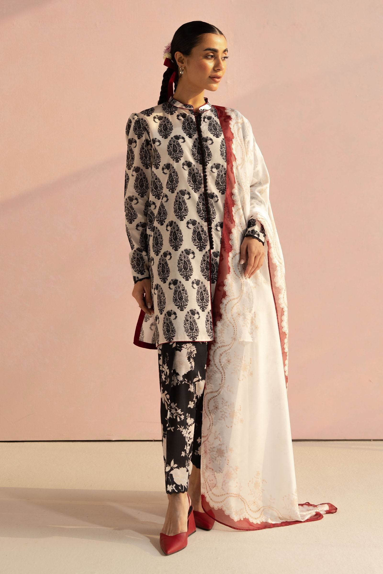 Coco By Zara Shahjahan Digital Printed Lawn Unstitched 3pcs - Jotey