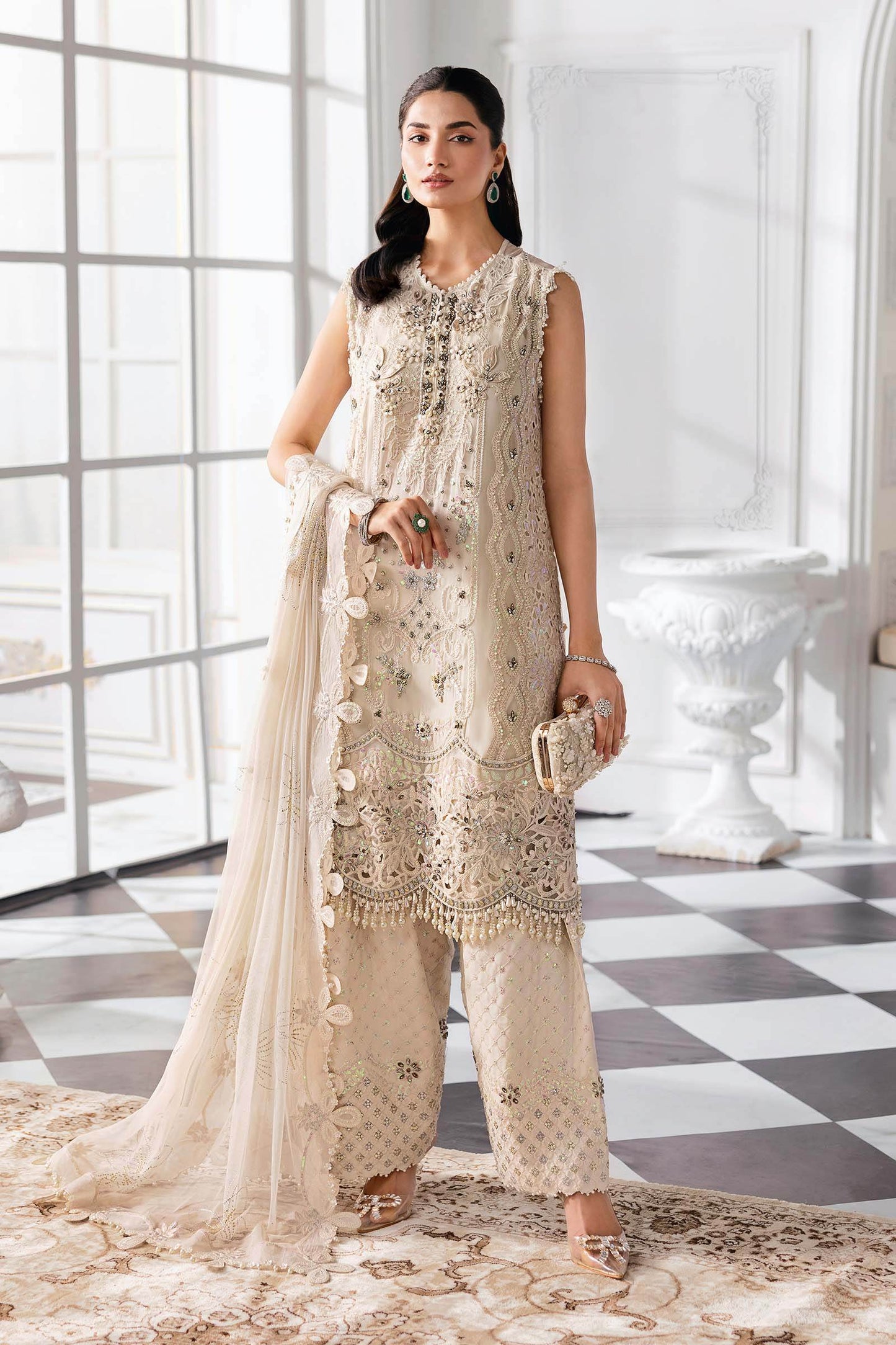 MARIA B. Embroidered Vol-30 Luxury Unstitched 3pcs - Jotey