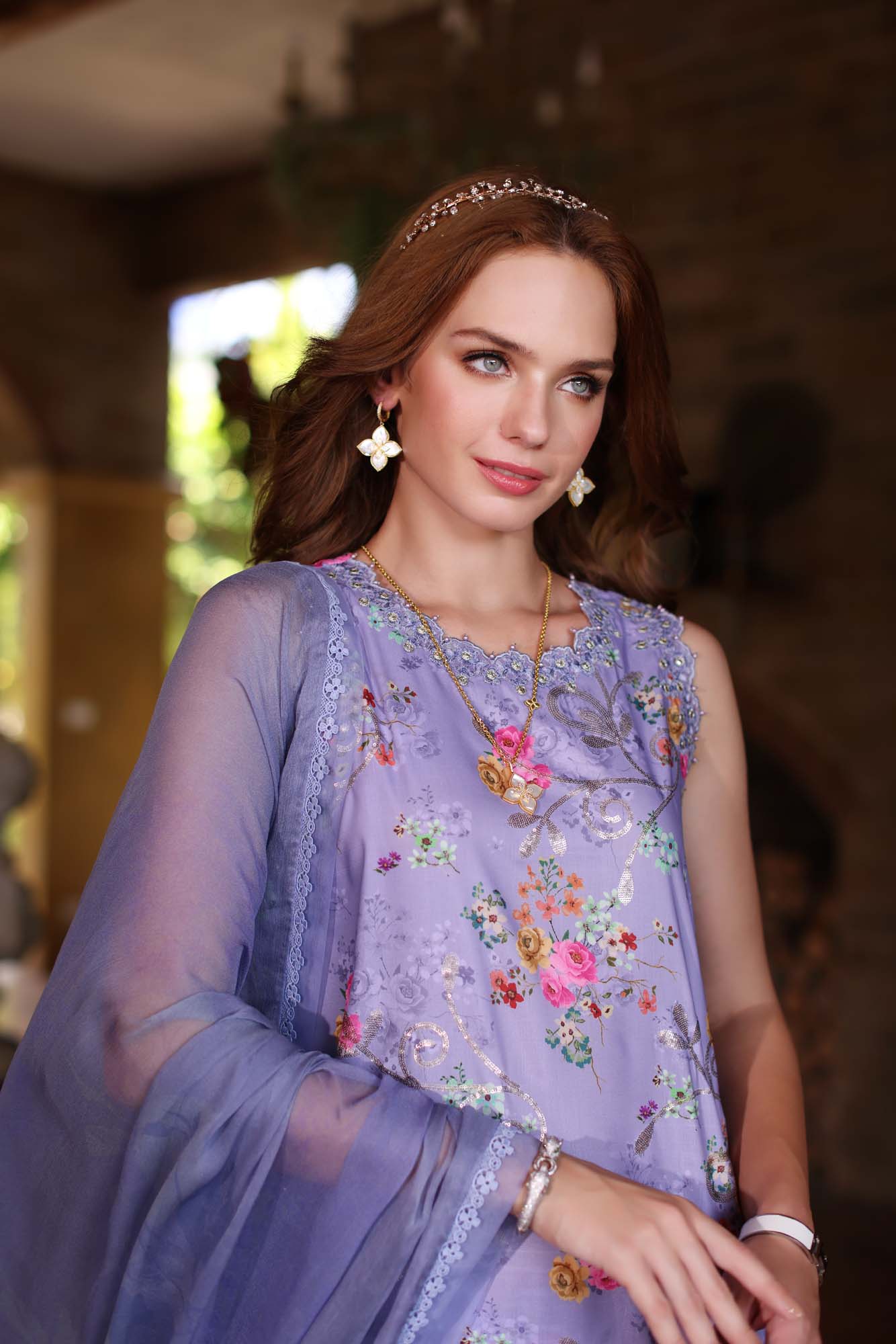 Noor By Saadia Asad Eid Luxe Printkari Embroidered Lawn Unstitched 3pcs