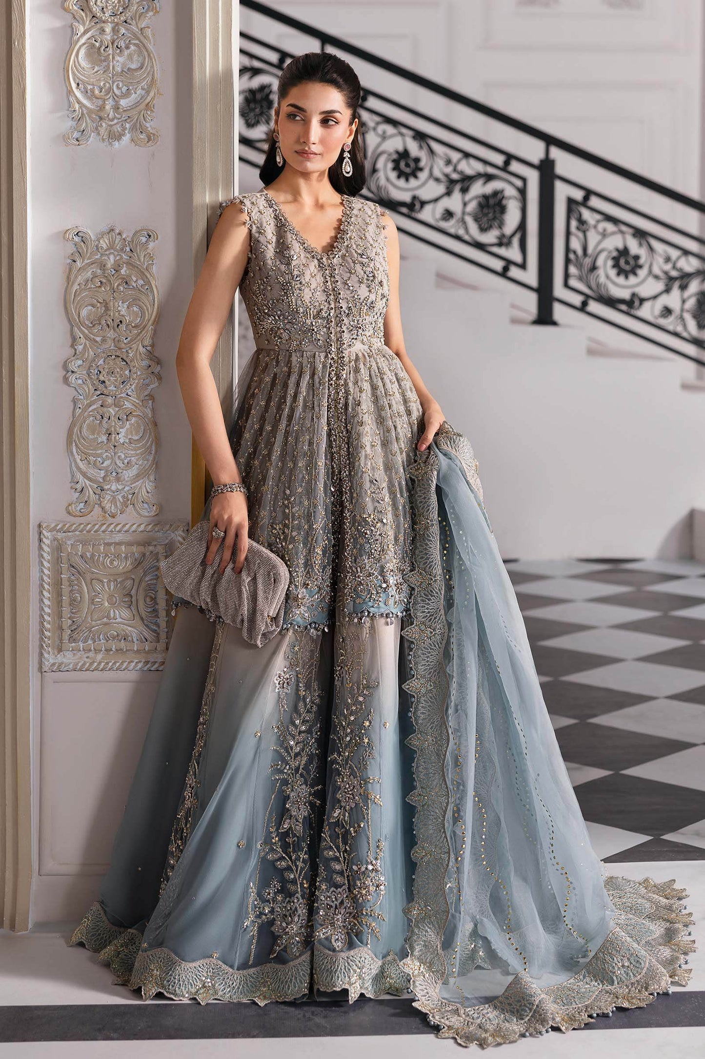 MARIA B. Embroidered Vol-30 Luxury Unstitched 3pcs - Jotey