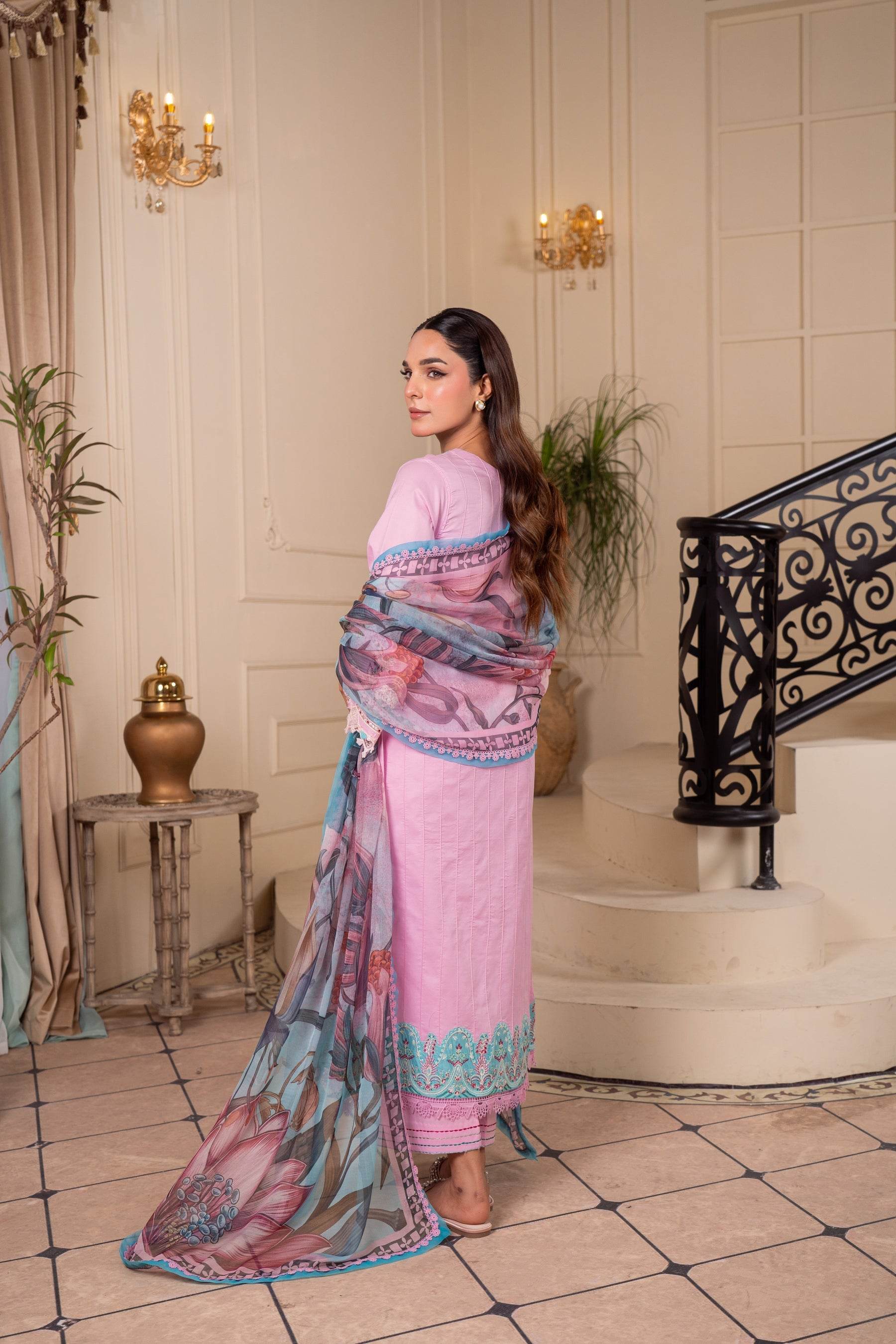 Atiya Irfan Preet Vol-02 Embroidered Unstitched Lawn 3pcs - Jotey