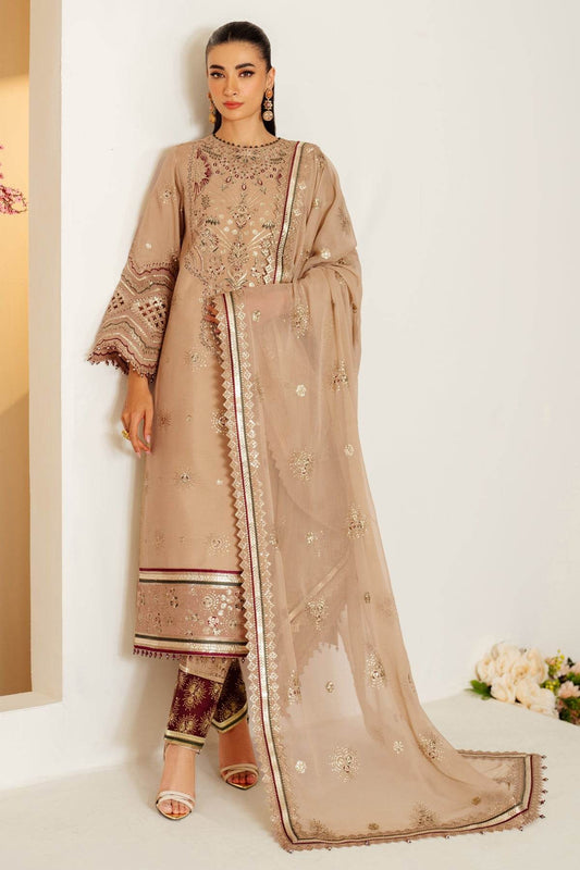 Luxe Raw Silk By Alizeh Embroidered Organza Unstitched 3pcs - Jotey