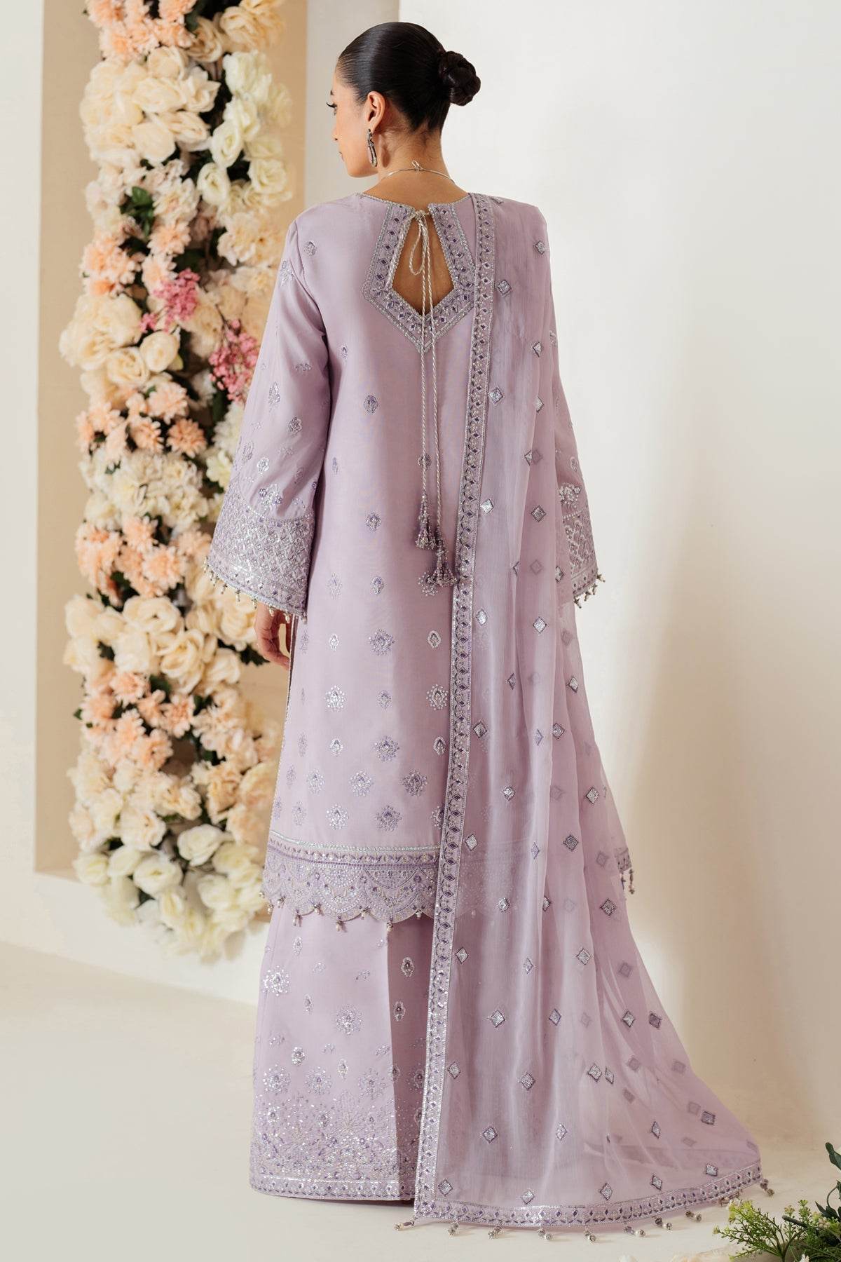 Luxe Raw Silk By Alizeh Embroidered Organza Unstitched 3pcs - Jotey