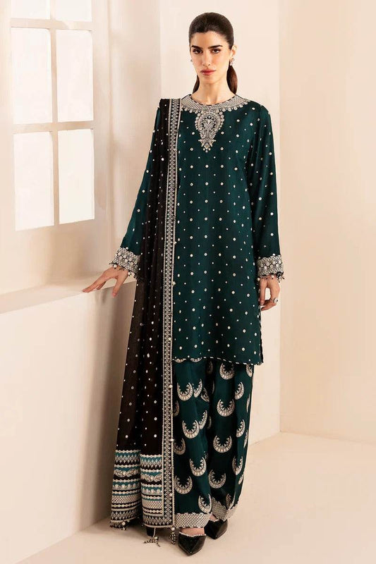 JAZMIN Premium Embroidered Raw Silk Unstitched 3pcs - Jotey