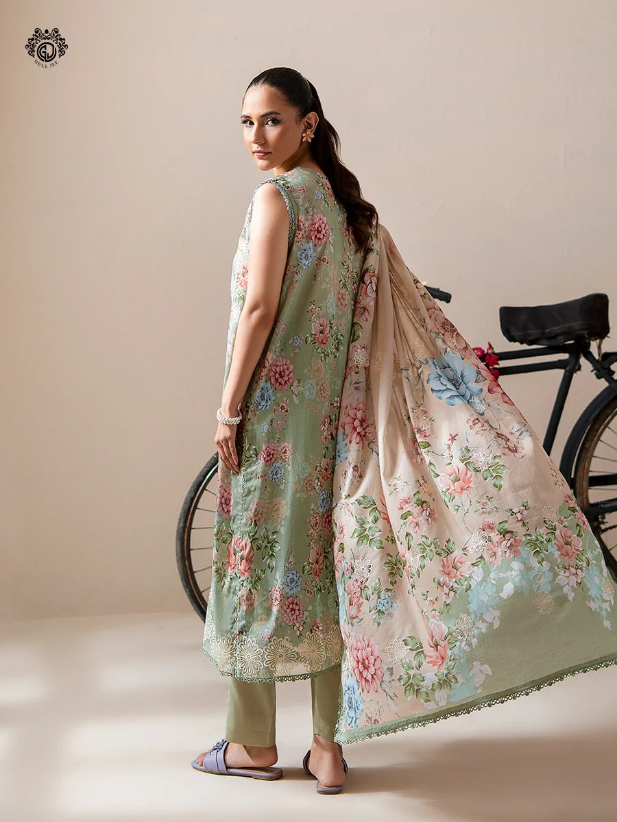 Mishaal By Gull Jee Embroidered Digital Printed Lawn Unstitched 3 Piece