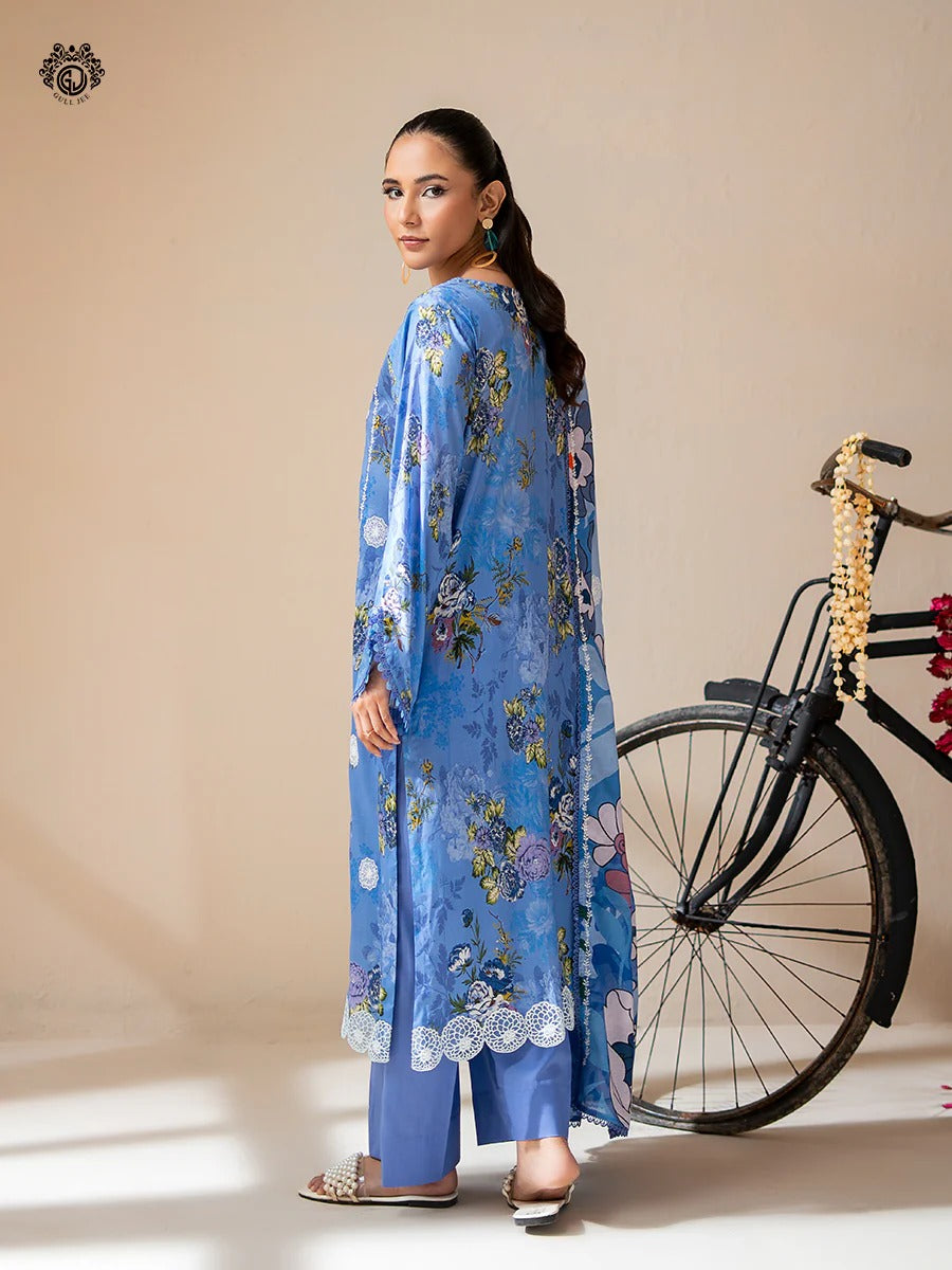 Mishaal By Gull Jee Embroidered Digital Printed Lawn Unstitched 3 Piece