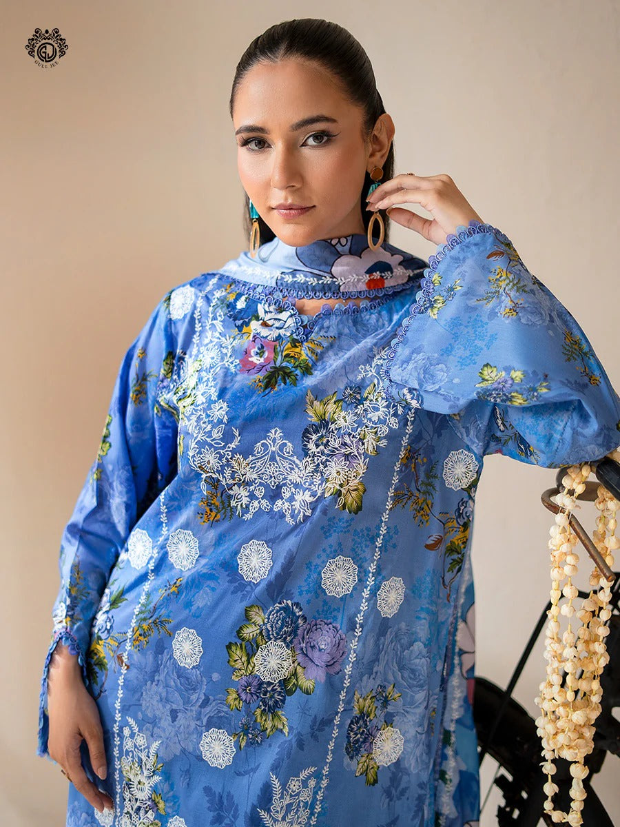 Mishaal By Gull Jee Embroidered Digital Printed Lawn Unstitched 3 Piece