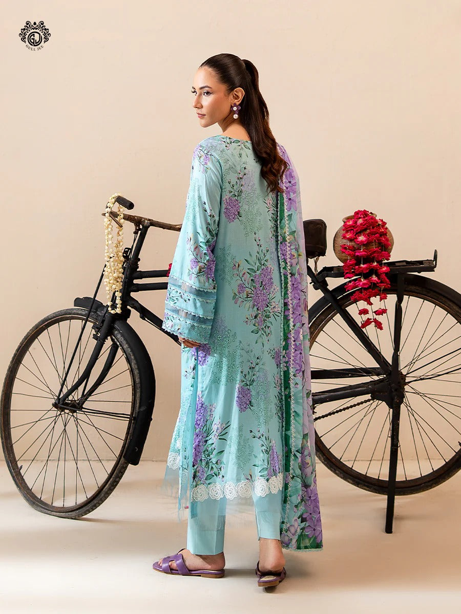 Mishaal By Gull Jee Embroidered Digital Printed Lawn Unstitched 3 Piece