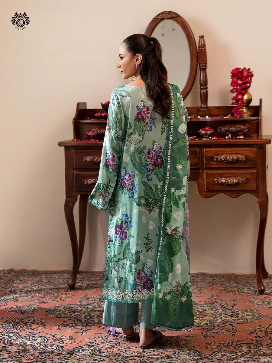 Mishaal By Gull Jee Embroidered Digital Printed Lawn Unstitched 3 Piece
