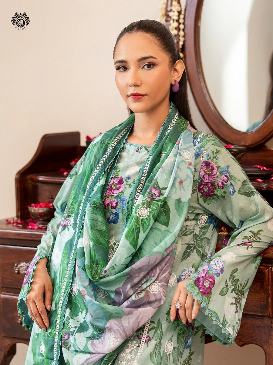 Mishaal By Gull Jee Embroidered Digital Printed Lawn Unstitched 3 Piece
