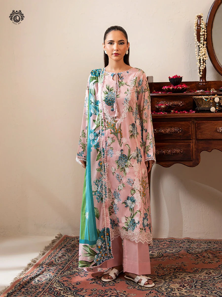 Mishaal By Gull Jee Embroidered Digital Printed Lawn Unstitched 3 Piece