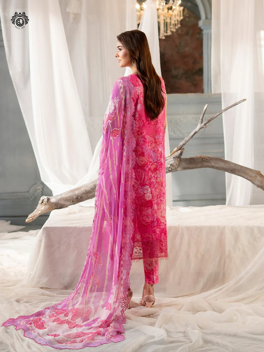 Morja By Gull Jee Embroidered Digital Printed Stripe Lawn Unstitched 3 Piece