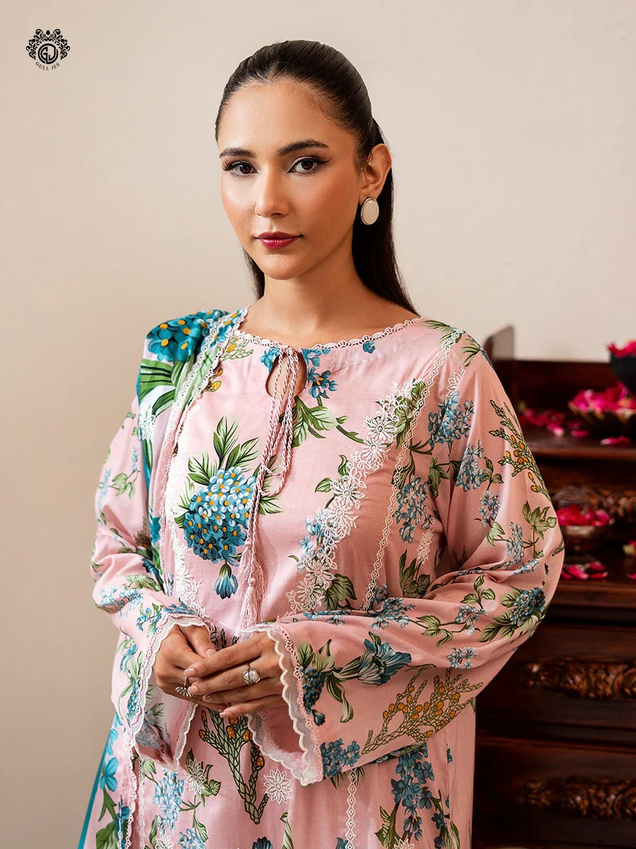 Mishaal By Gull Jee Embroidered Digital Printed Lawn Unstitched 3 Piece