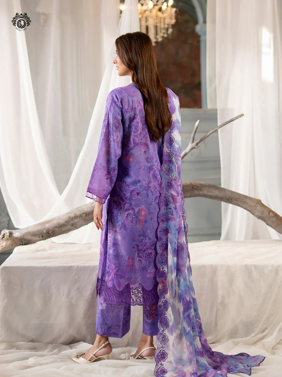 Morja By Gull Jee Embroidered Digital Printed Stripe Lawn Unstitched 3 Piece