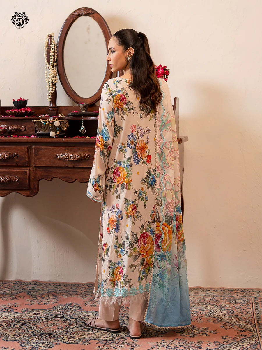 Mishaal By Gull Jee Embroidered Digital Printed Lawn Unstitched 3 Piece