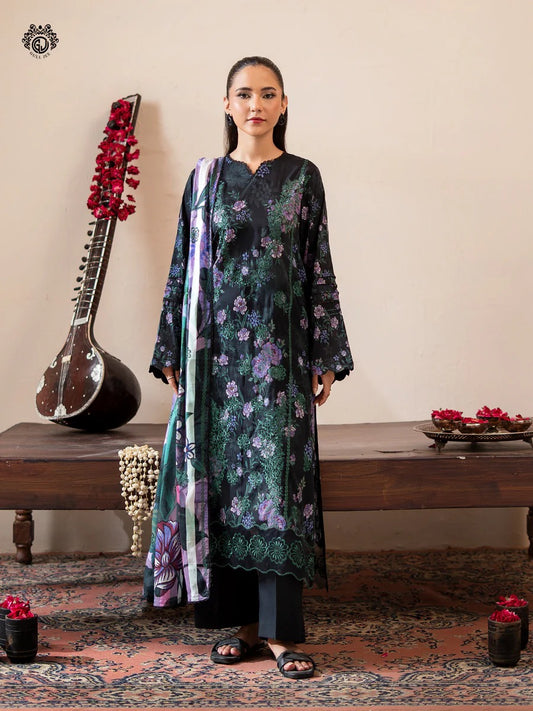 Mishaal By Gull Jee Embroidered Digital Printed Lawn Unstitched 3 Piece