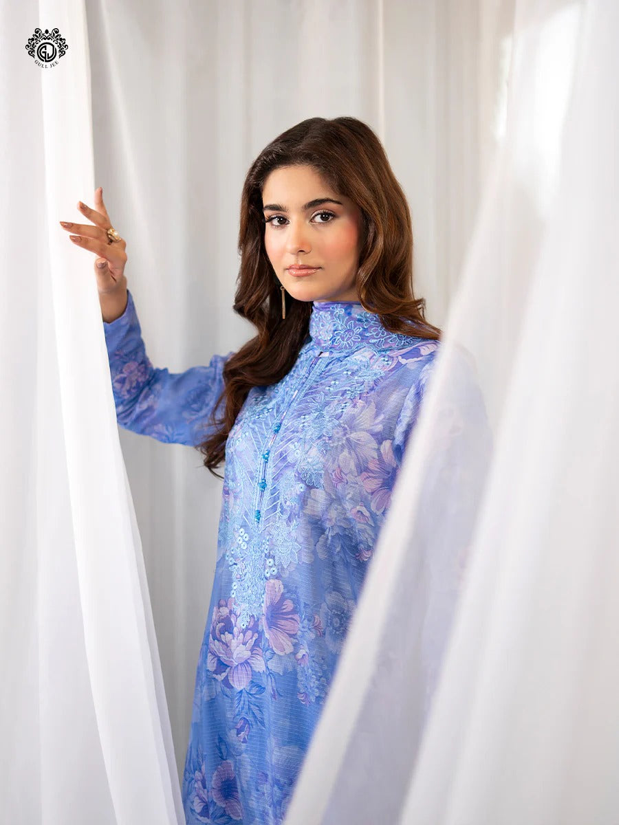 Morja By Gull Jee Embroidered Digital Printed Stripe Lawn Unstitched 3 Piece