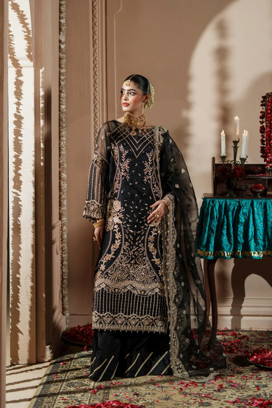 Dastoor By Zebtan Embroidered Luxury Organza Unstitched 3 Piece