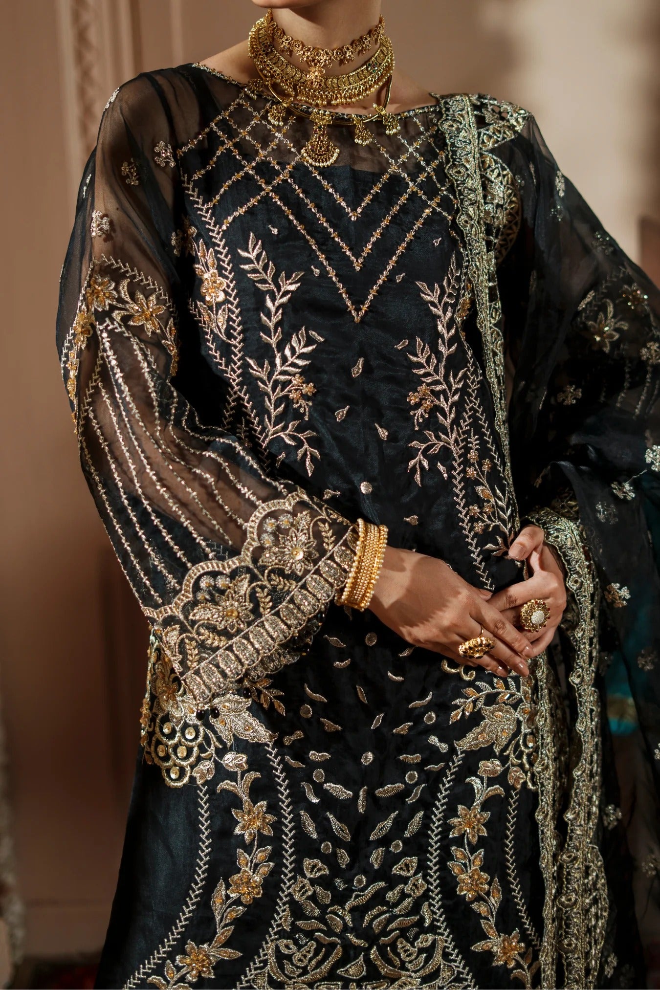 Dastoor By Zebtan Embroidered Luxury Organza Unstitched 3 Piece