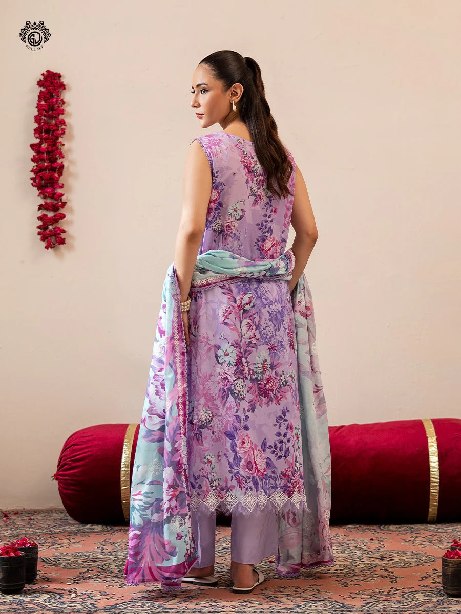 Mishaal By Gull Jee Embroidered Digital Printed Lawn Unstitched 3 Piece
