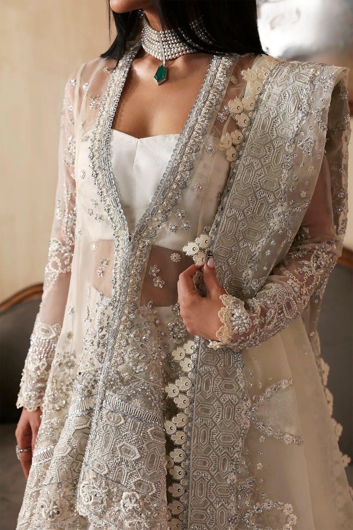 Jahanara By Zarposh Embroidered Hand Embellished Organza Festive'25 Unstitched 3 Piece