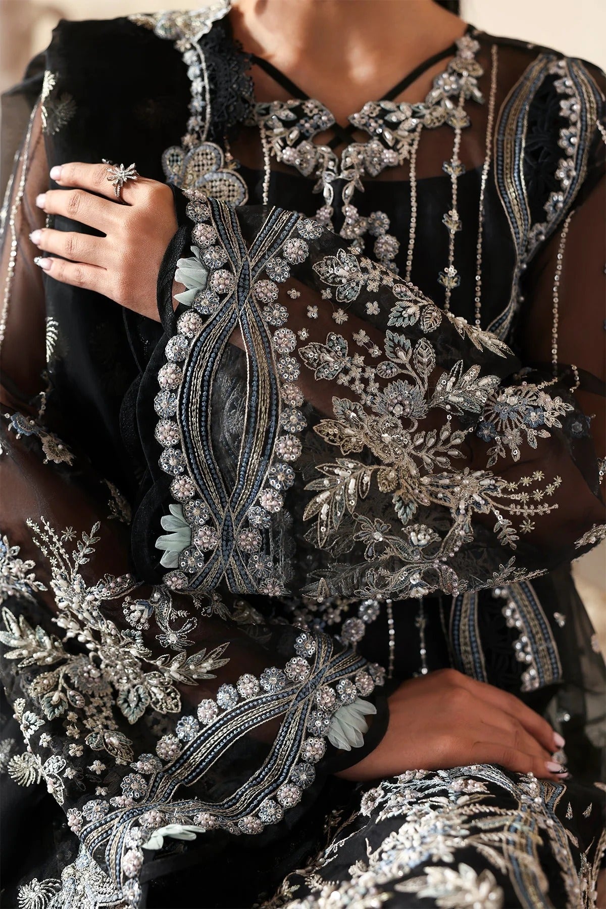 Jahanara By Zarposh Embroidered Hand Embellished Organza Festive'25 Unstitched 3 Piece
