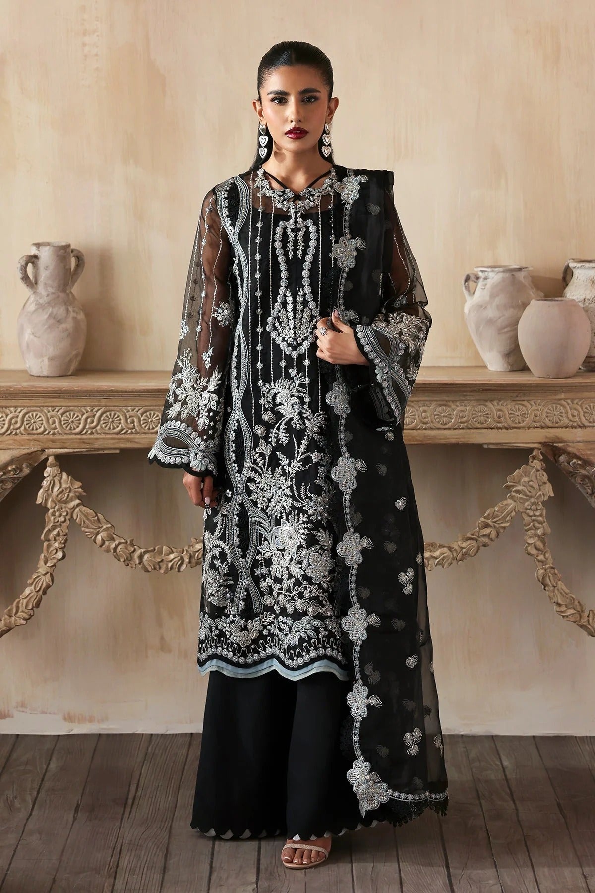 Jahanara By Zarposh Embroidered Hand Embellished Organza Festive'25 Unstitched 3 Piece