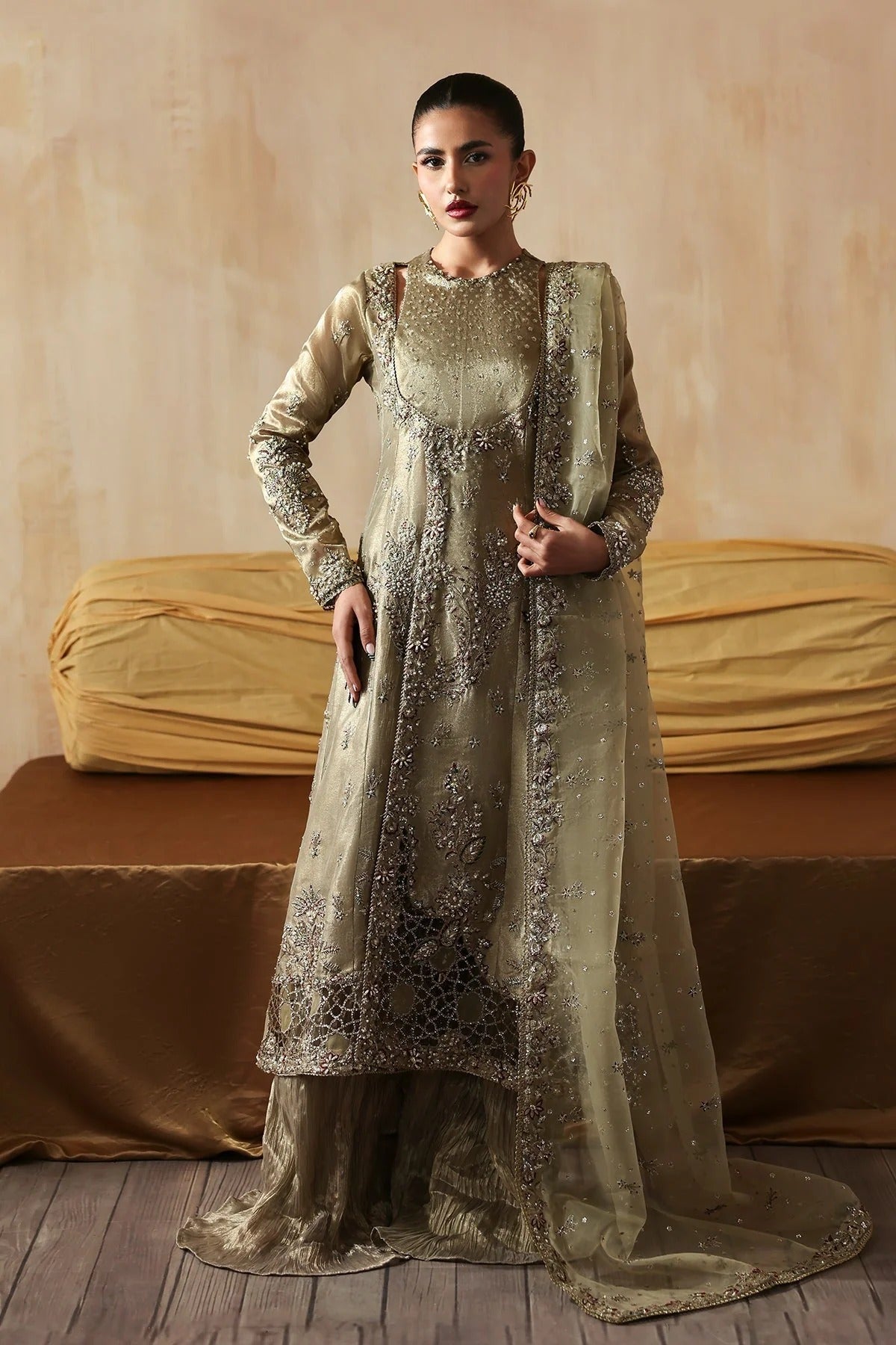 Jahanara By Zarposh Embroidered Hand Embellished Organza Festive'25 Unstitched 3 Piece
