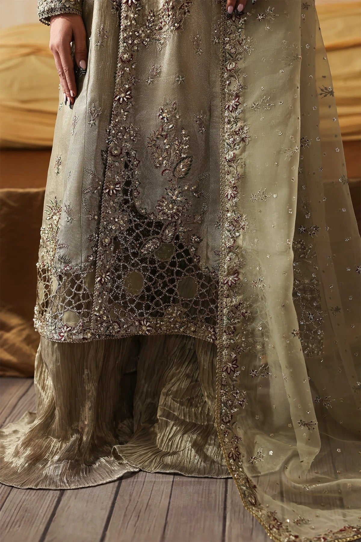 Jahanara By Zarposh Embroidered Hand Embellished Organza Festive'25 Unstitched 3 Piece