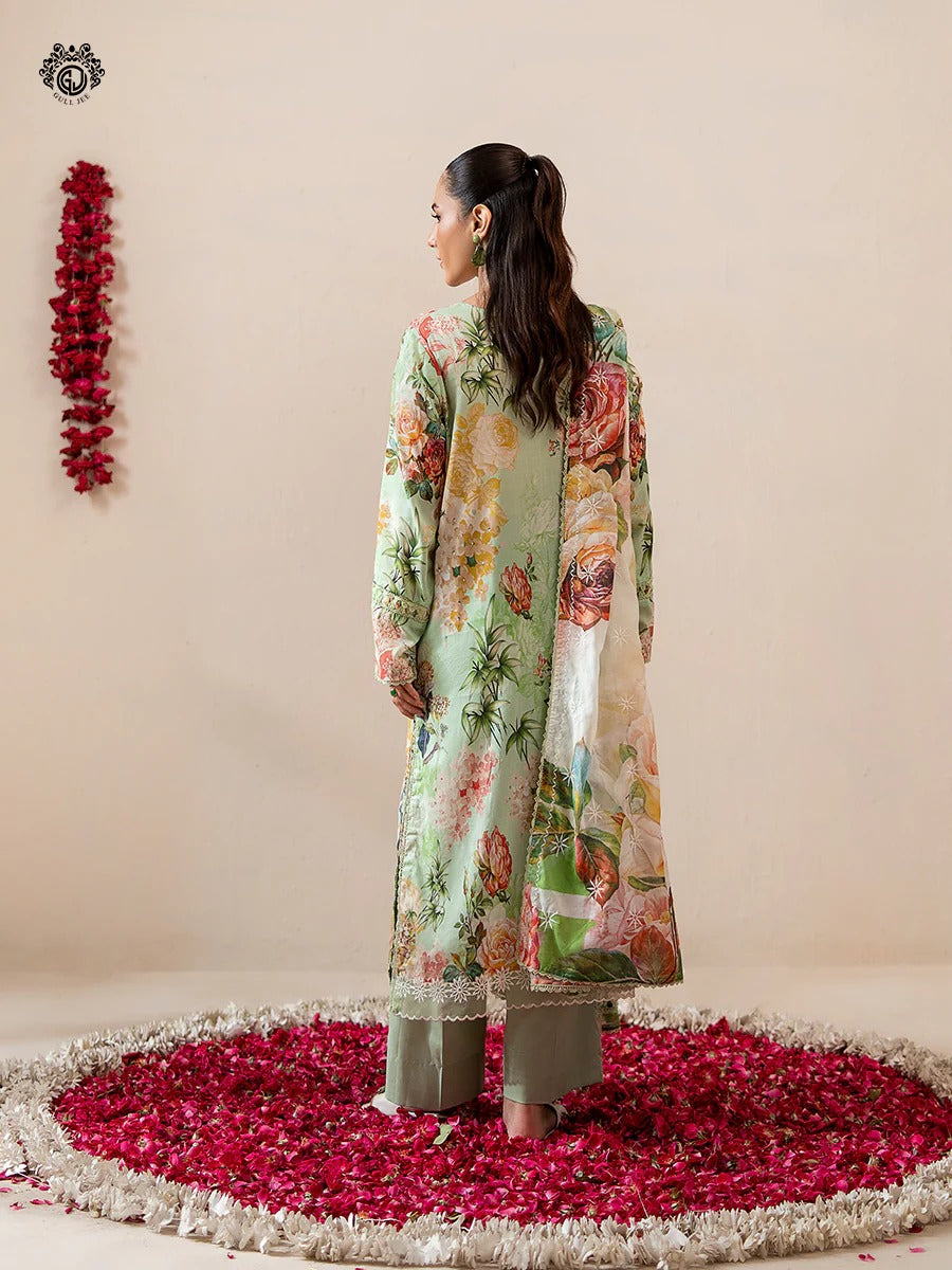 Mishaal By Gull Jee Embroidered Digital Printed Lawn Unstitched 3 Piece