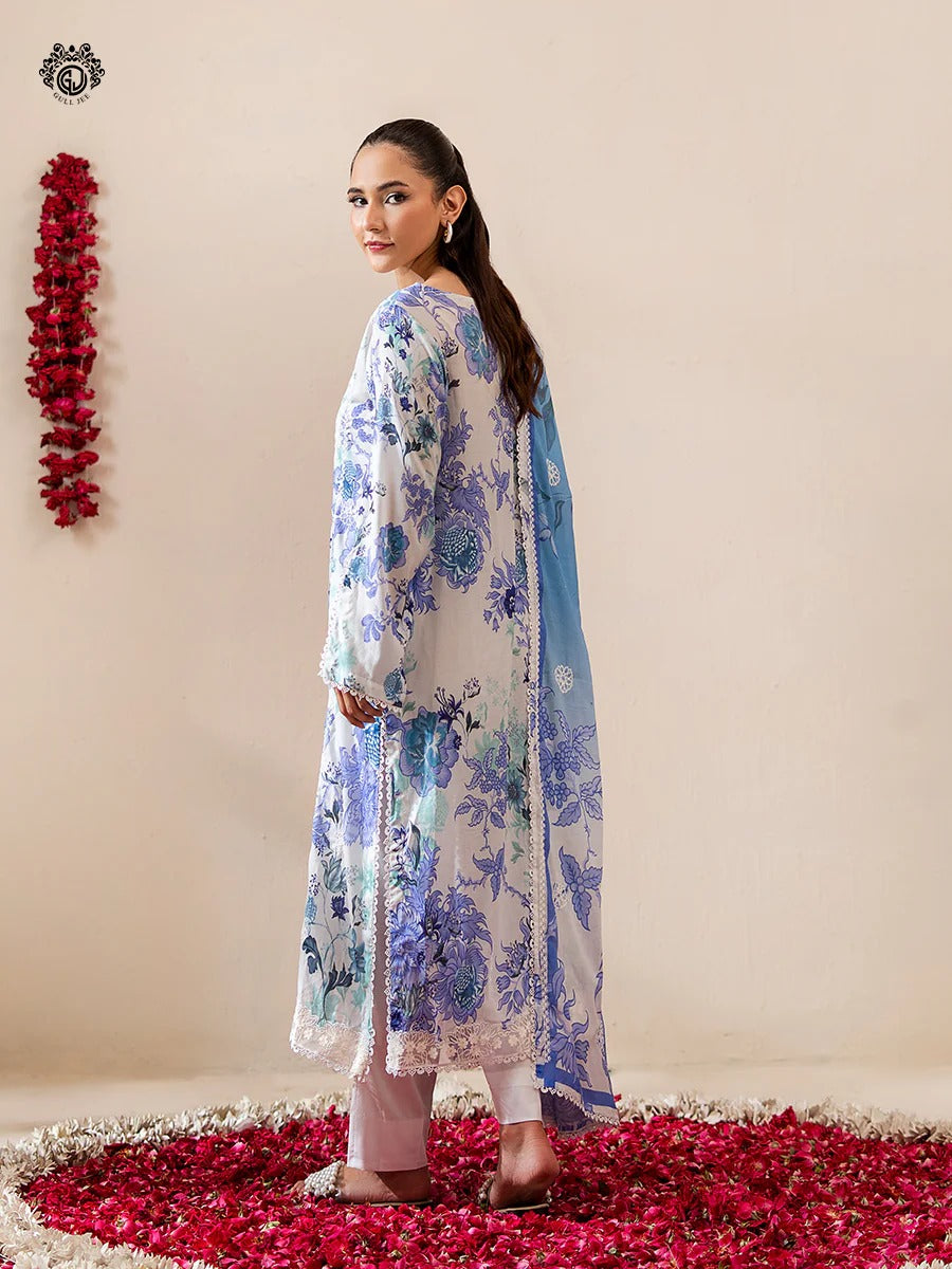 Mishaal By Gull Jee Embroidered Digital Printed Lawn Unstitched 3 Piece