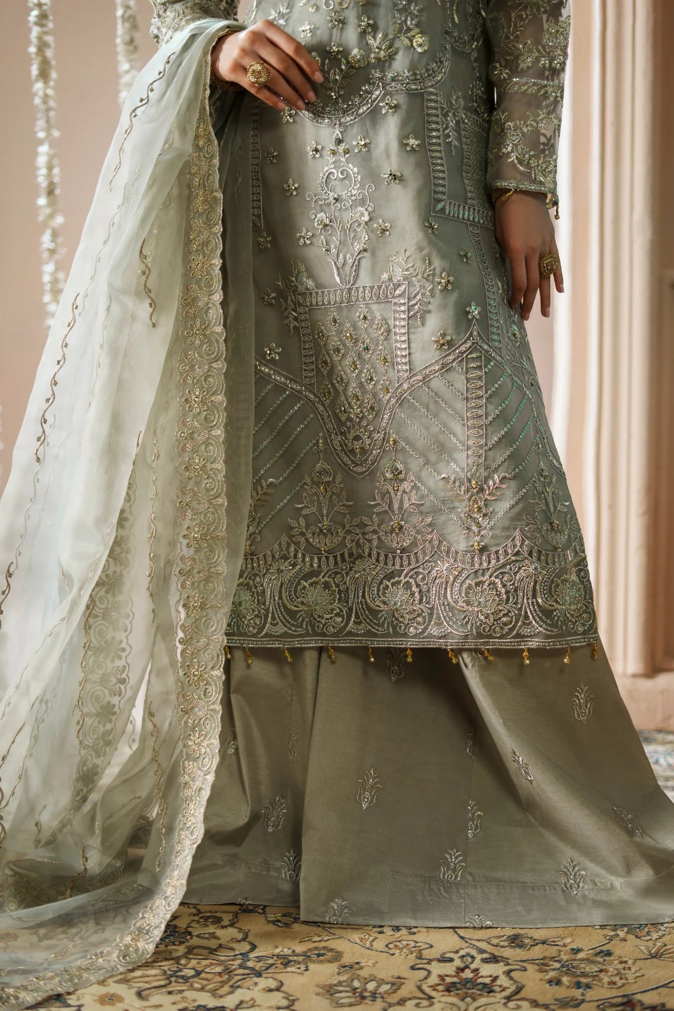 Dastoor By Zebtan Embroidered Luxury Organza Unstitched 3 Piece