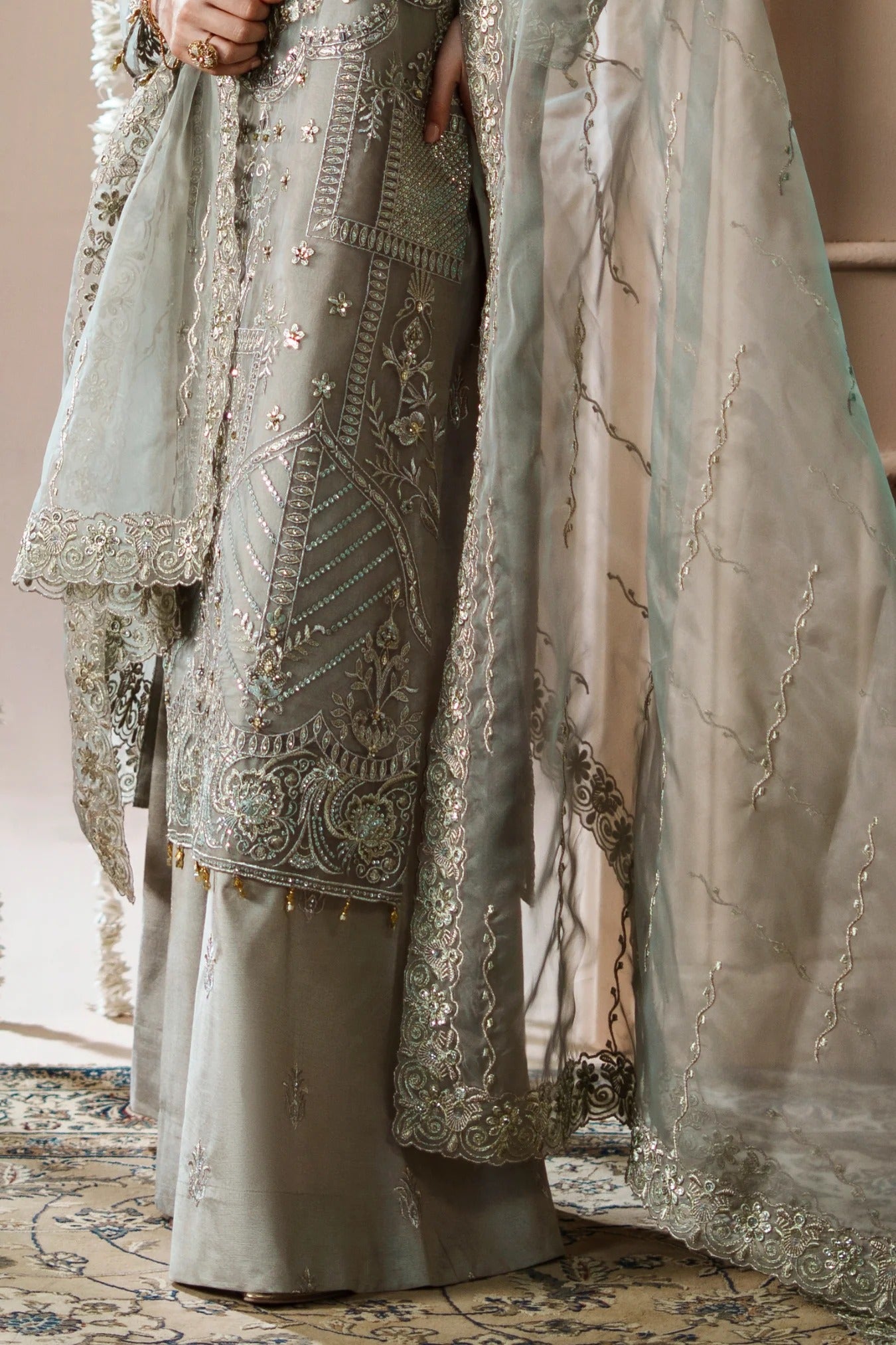 Dastoor By Zebtan Embroidered Luxury Organza Unstitched 3 Piece