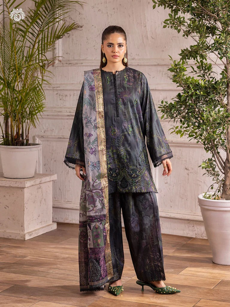 Ziva By Gull Jee Embroidered Digital Printed Lawn Edition'26 Unstitched 3 Piece