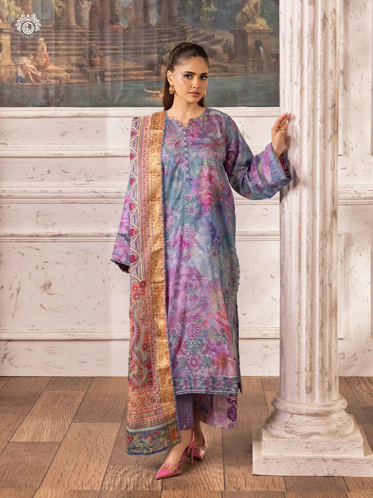 Ziva By Gull Jee Embroidered Digital Printed Lawn Edition'26 Unstitched 3 Piece