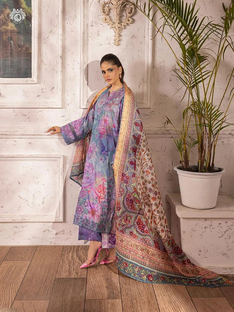 Ziva By Gull Jee Embroidered Digital Printed Lawn Edition'26 Unstitched 3 Piece