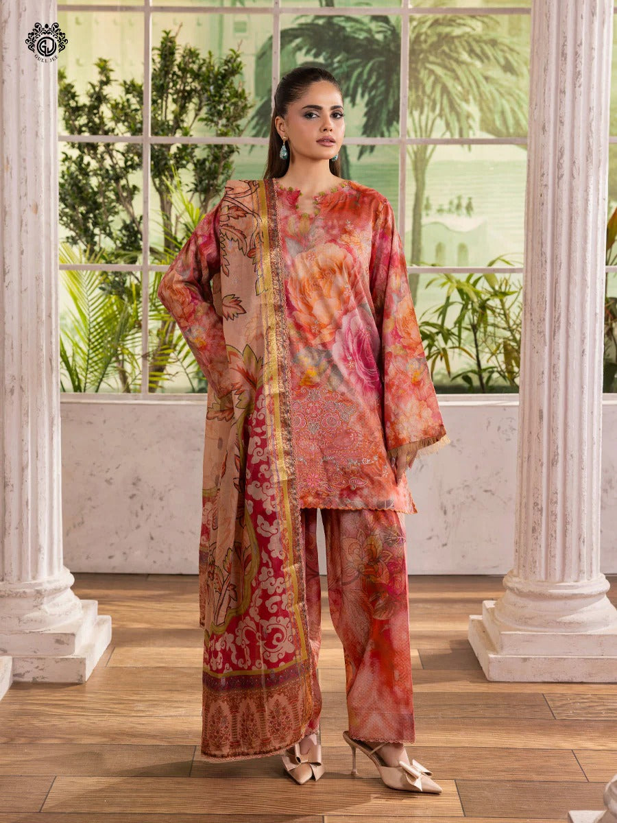 Ziva By Gull Jee Embroidered Digital Printed Lawn Edition'26 Unstitched 3 Piece