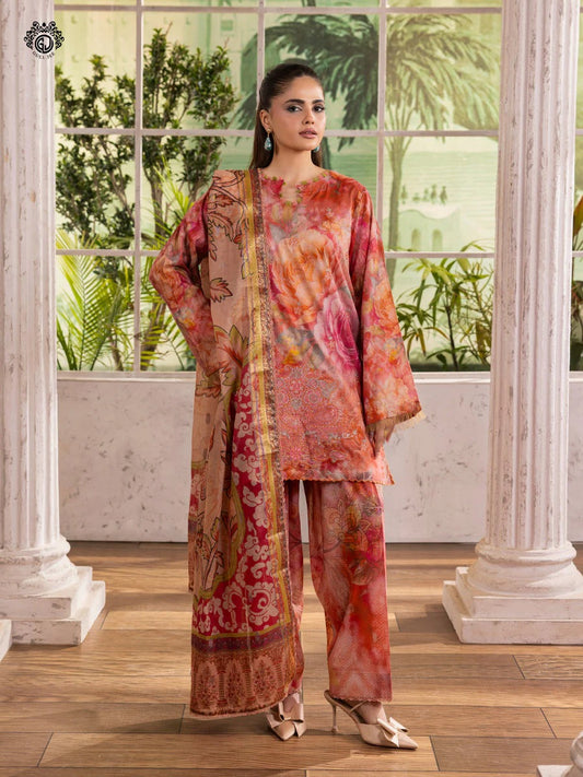 Ziva By Gull Jee Embroidered Digital Printed Lawn Edition'26 Unstitched 3 Piece