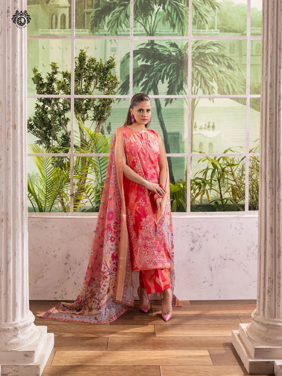 Ziva By Gull Jee Embroidered Digital Printed Lawn Edition'26 Unstitched 3 Piece