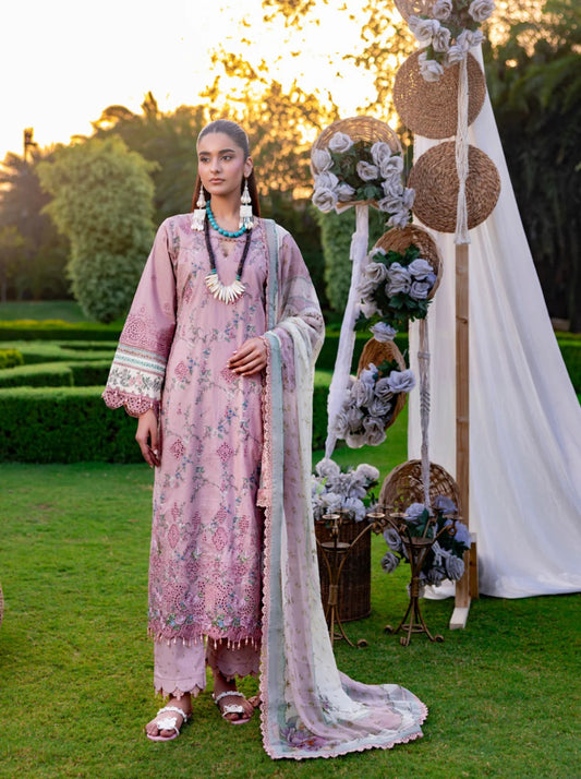 Eshaisha Digital Printed & Embroidered Lawn Unstitched 3Pcs