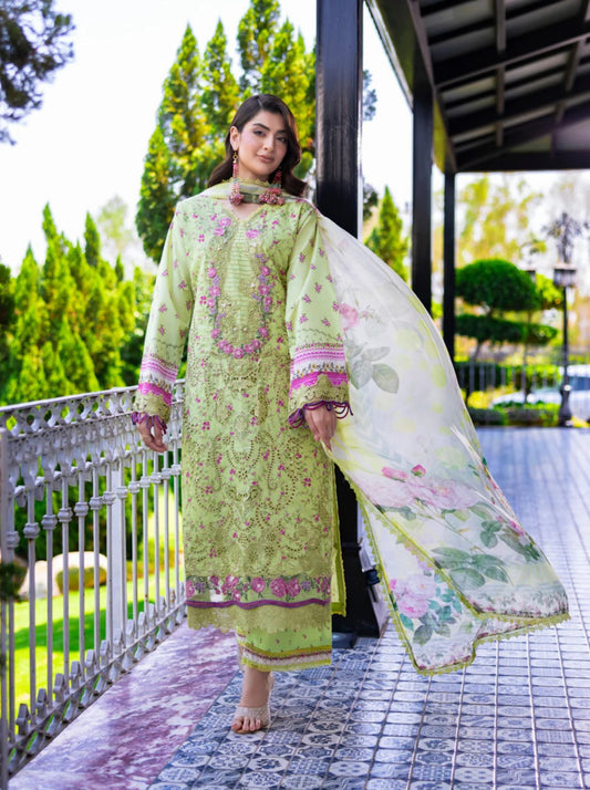Eshaisha Digital Printed & Embroidered Lawn Unstitched 3Pcs