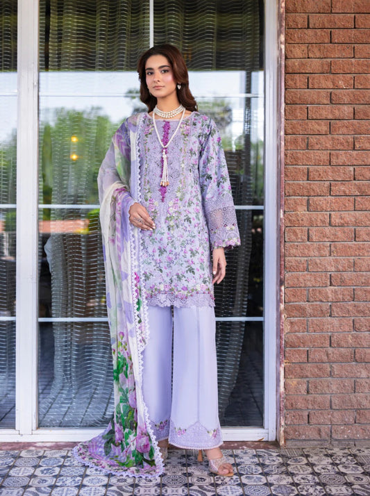Eshaisha Digital Printed & Embroidered Lawn Unstitched 3Pcs